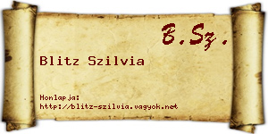 Blitz Szilvia névjegykártya