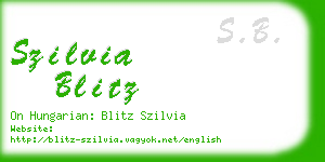 szilvia blitz business card